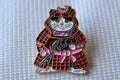 Katt Samurai Japan m. Emalj Brosch Pin 3,5*3cm Ny