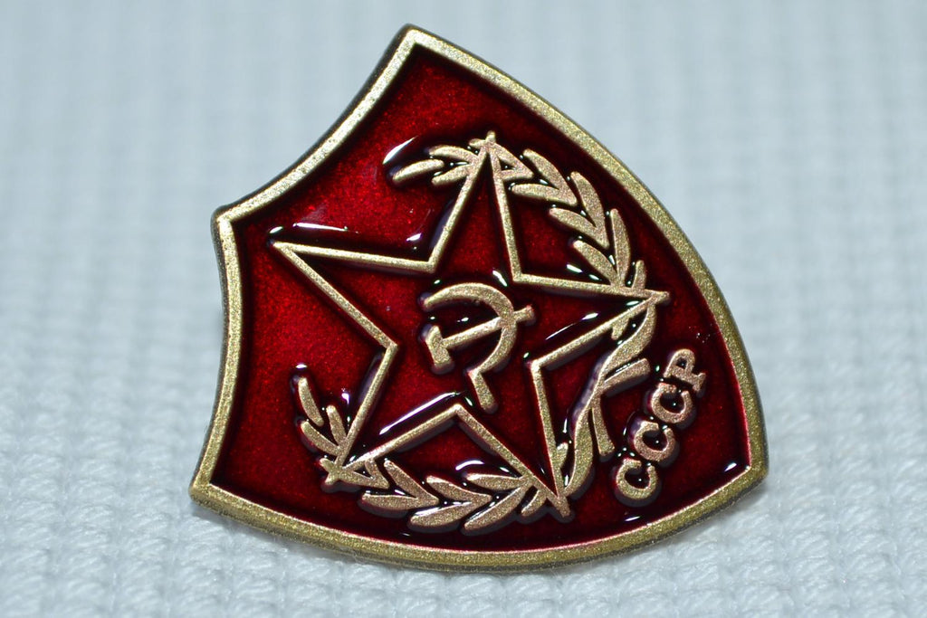 CCCP Sköld Sovjet Röd Guldplätering m. Emalj Brosch Pin 2,5*2cm Ny