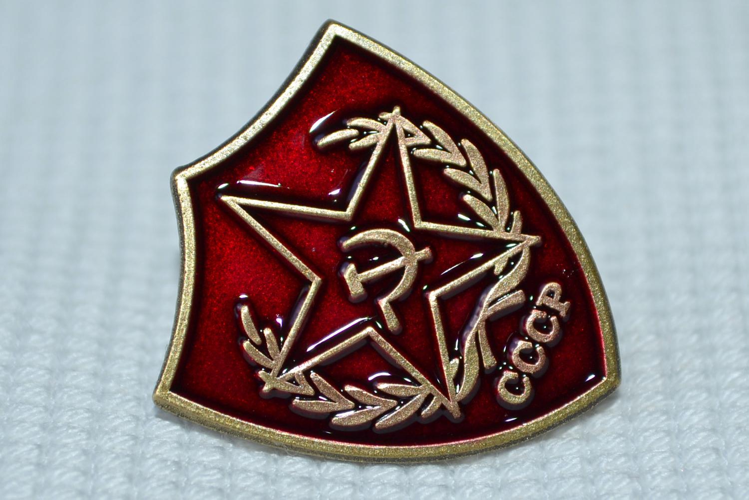 CCCP Sköld Sovjet Röd Guldplätering m. Emalj Brosch Pin 2,5*2cm Ny