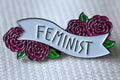 Feminist Blommor Feminism Blad m. Emalj Brosch Pin 4cm Ny