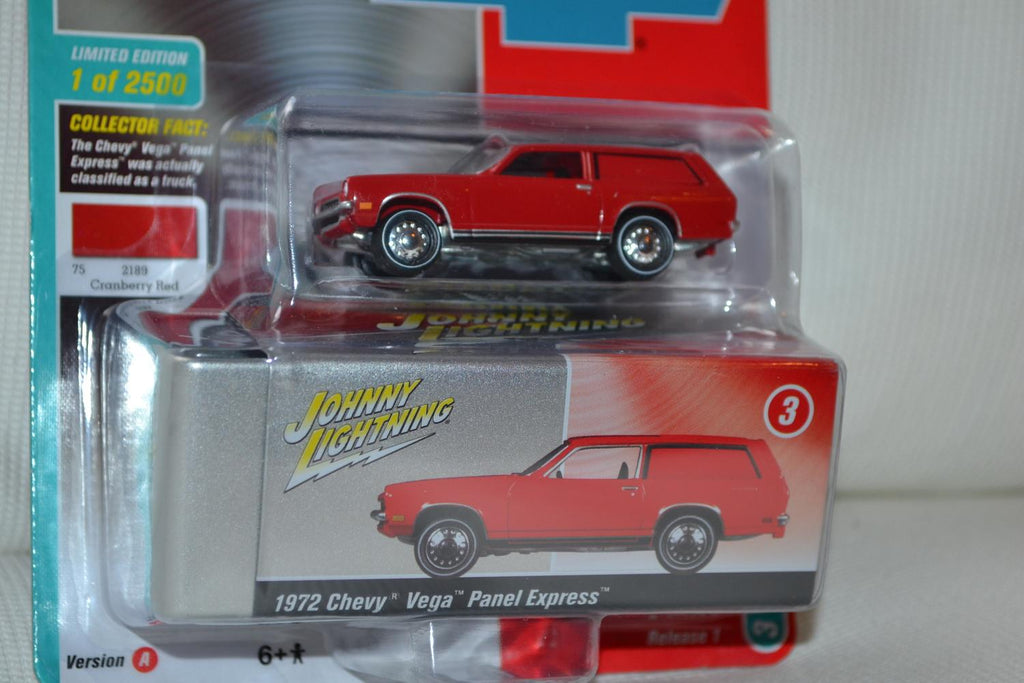 1972 Chevy Vega Panel Express Röd 1:64 Johnny Lightning (M. Plåtlåda) 7,5cm Ny