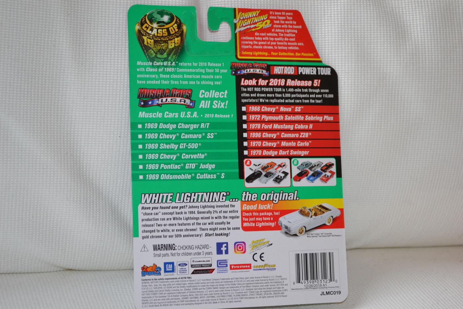 1969 Chevy Corvette Silver 1:64 Johnny Lightning (Muscle 19B USA) 7-8cm Ny