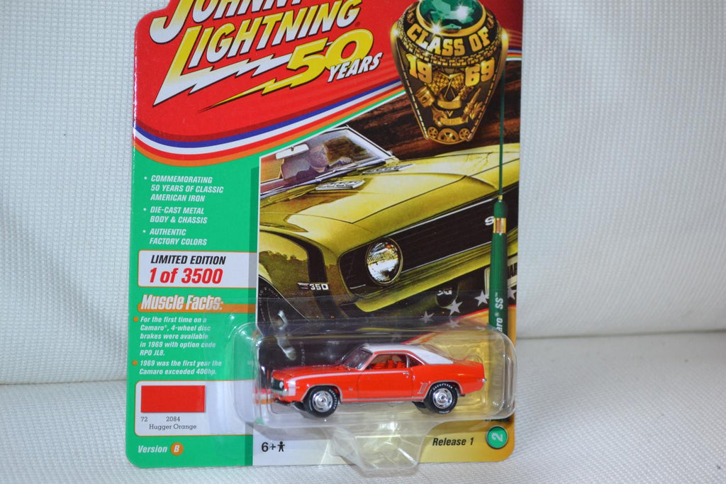 1969 Chevy Camaro SS Orange 1:64 Johnny Lightning (Muscle 19B USA) 7-8cm Ny