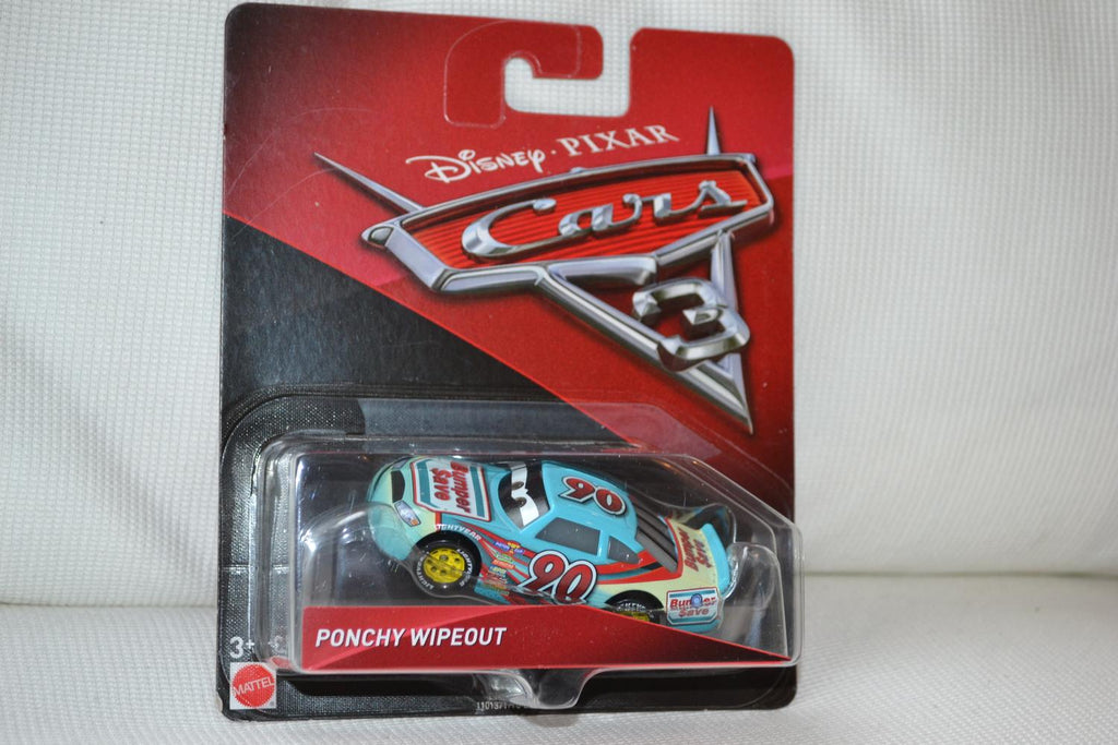 Ponchy Wipeout Bilar 3 Disney 1:55 Mattel 6-9cm Ny