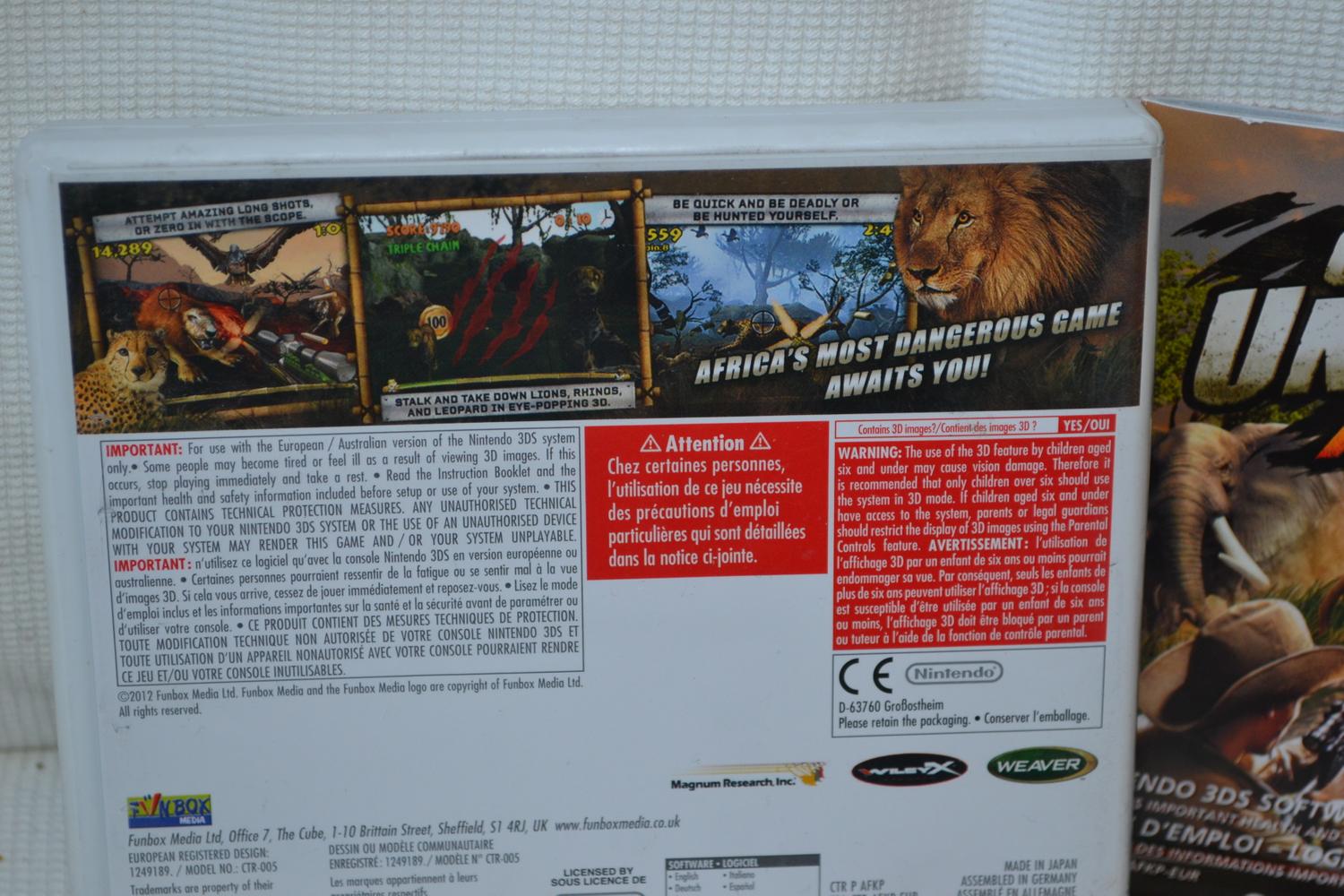 Outdoors Unleashed: Africa 3D Nintendo 3DS Komplett Fint Skick