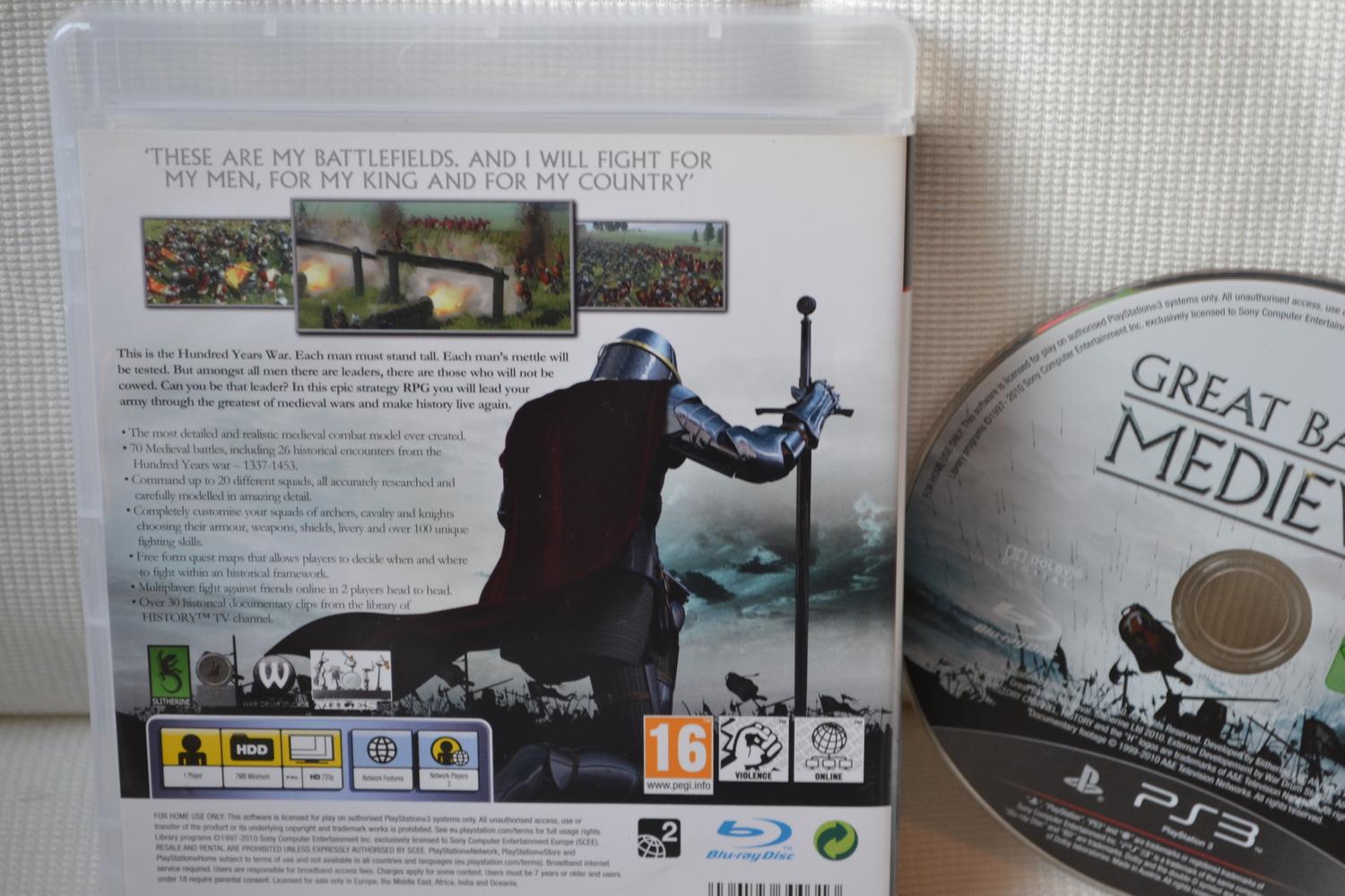 History Great Battles Medieval PS3 Playstation 3 (Utan Manual) Fint Skick