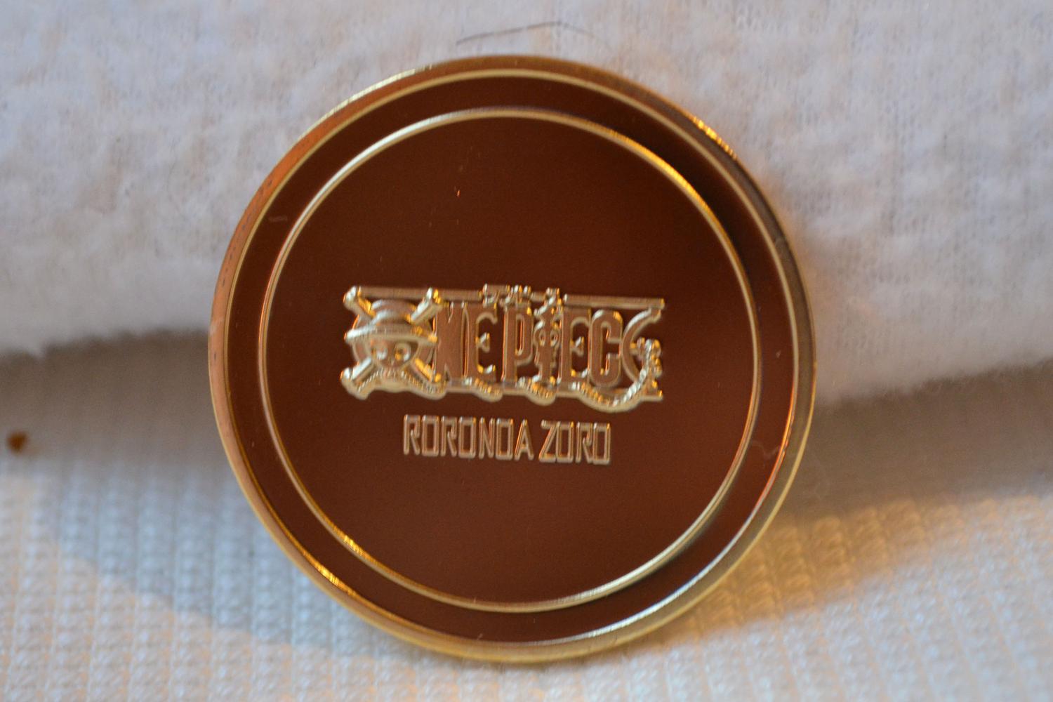 Mynt Zoro 3,5cm Guldplätering fr. One Piece Ny