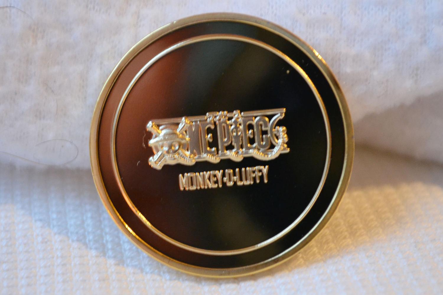 Mynt Luffy 3,5cm Guldplätering fr. One Piece Ny