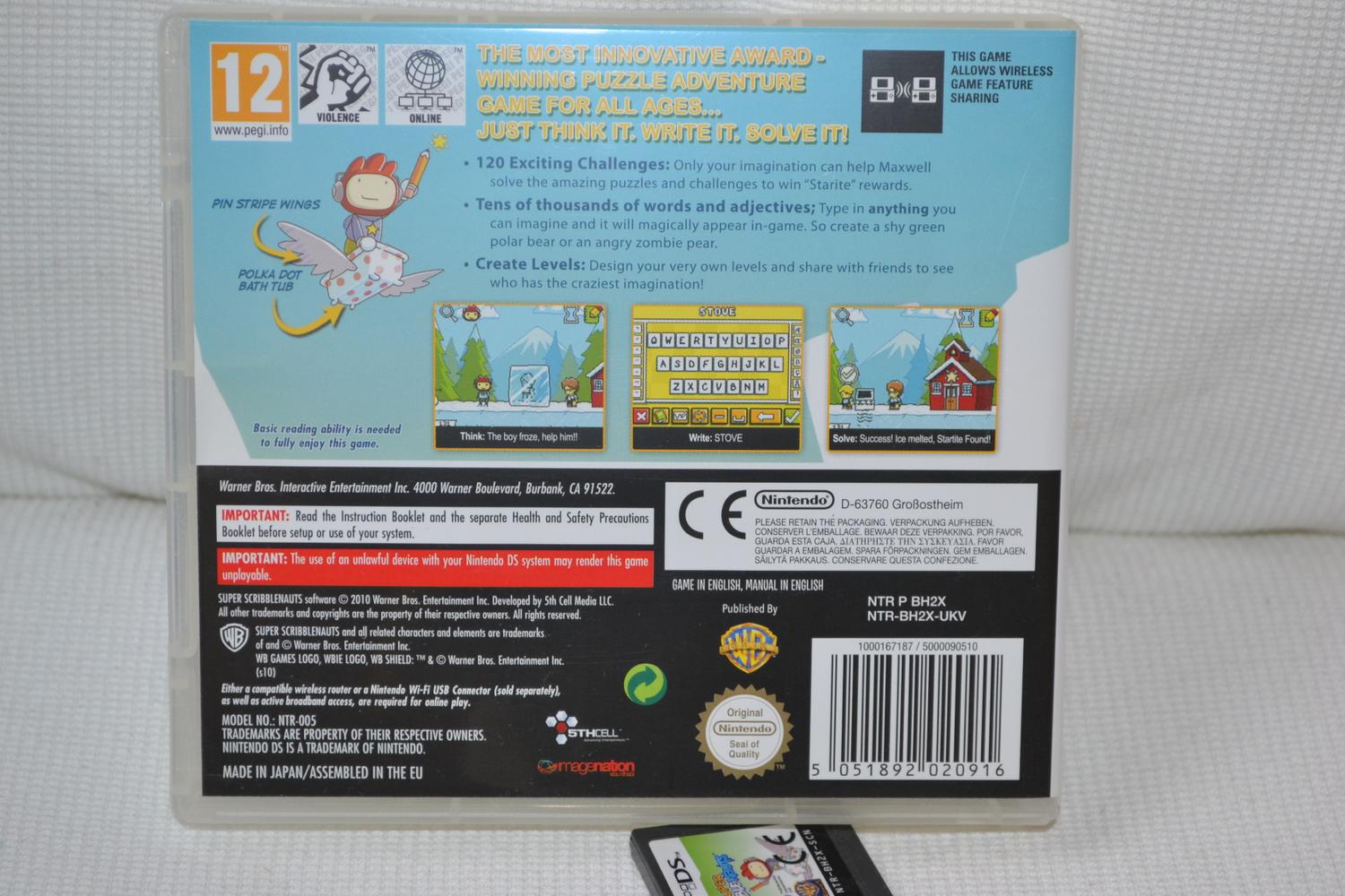 Super Scribblenauts NDS Nintendo DS (Utan Manual) Fint Skick