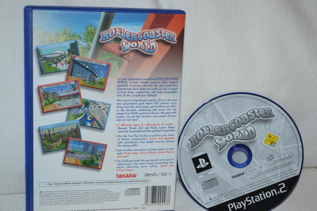 Rollercoaster World PS2 (Utan manual) Playstation 2 Fint Skick