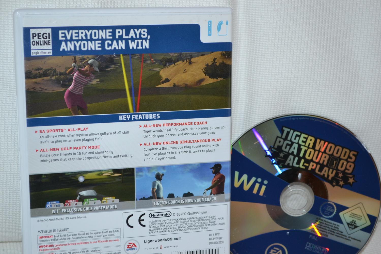 Tiger Woods PGA Tour 09 All-Play Wii (Utan manual) Nintendo Fint Skick