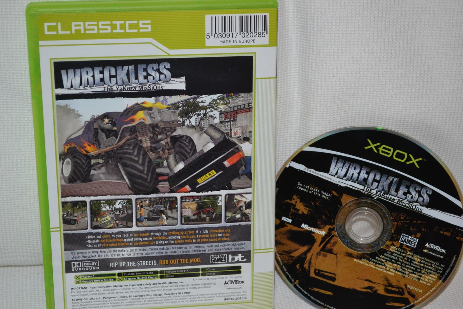 Wreckless: The Yakuza Missions XBOX (Utan Manual) Fint Skick