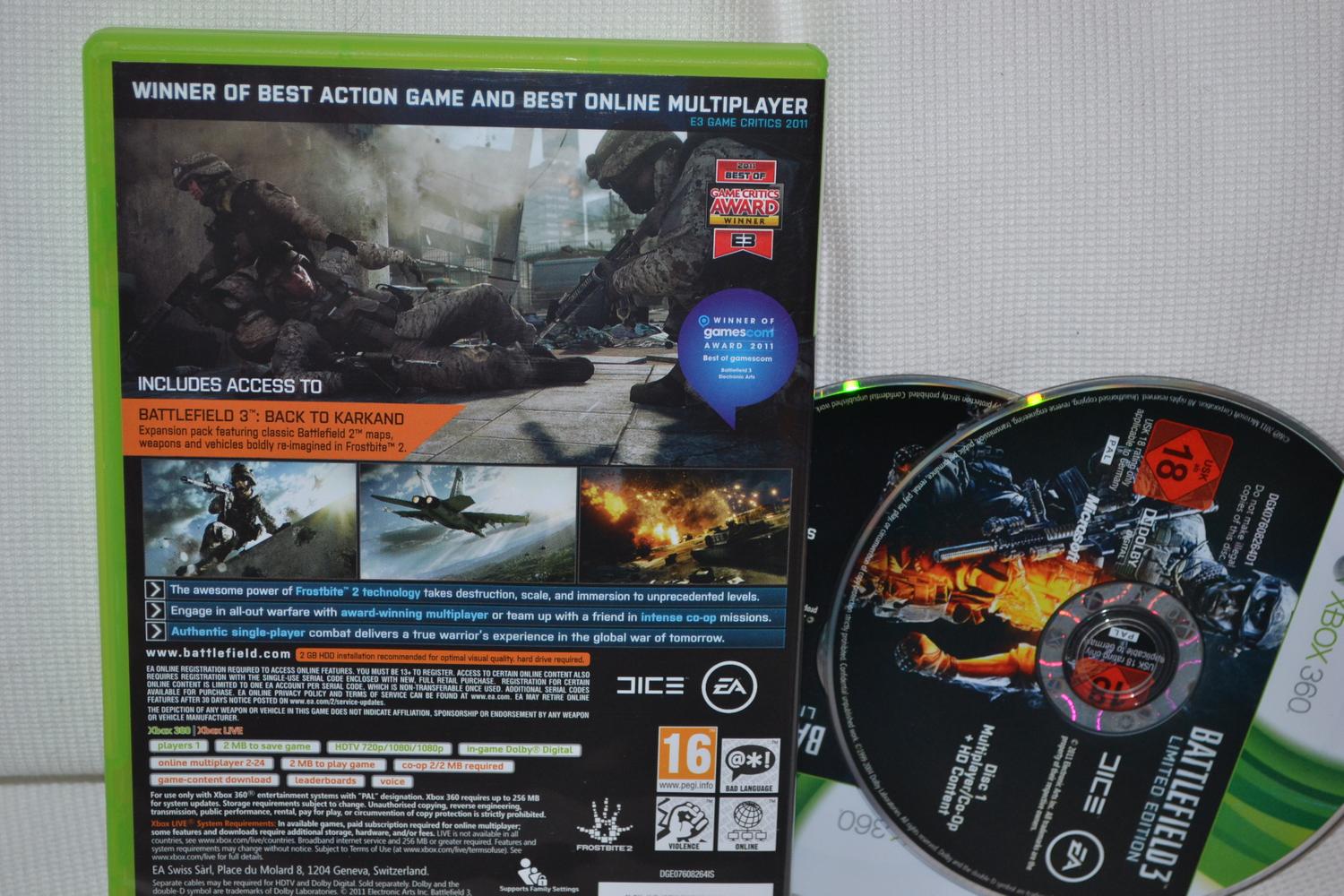 Battlefield 3 - Limited Edition (Utan Manual) Xbox 360 Fint Skick