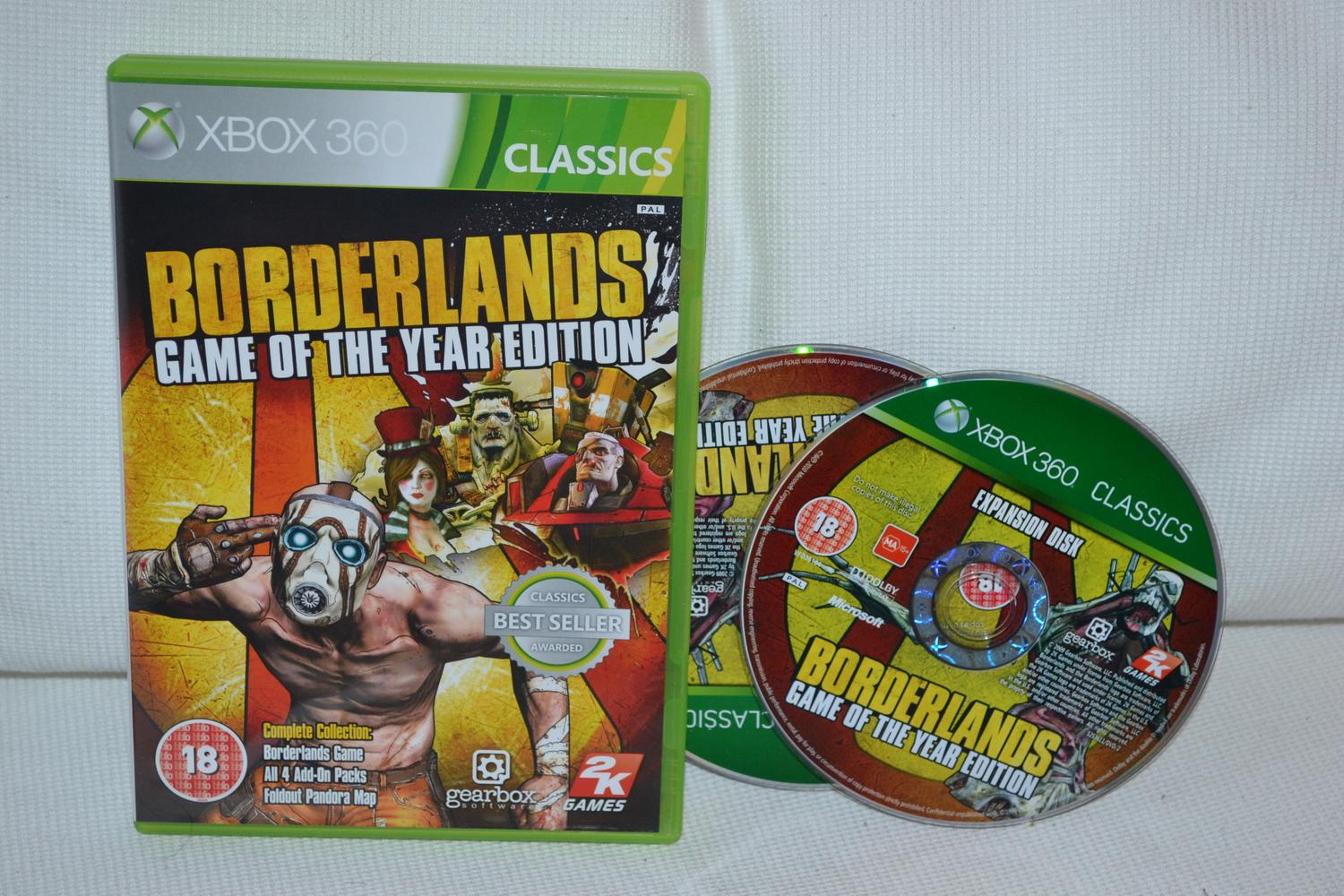 Borderlands Game of the Year GOTY Classics (Utan Manual) Xbox 360 Fint Skick