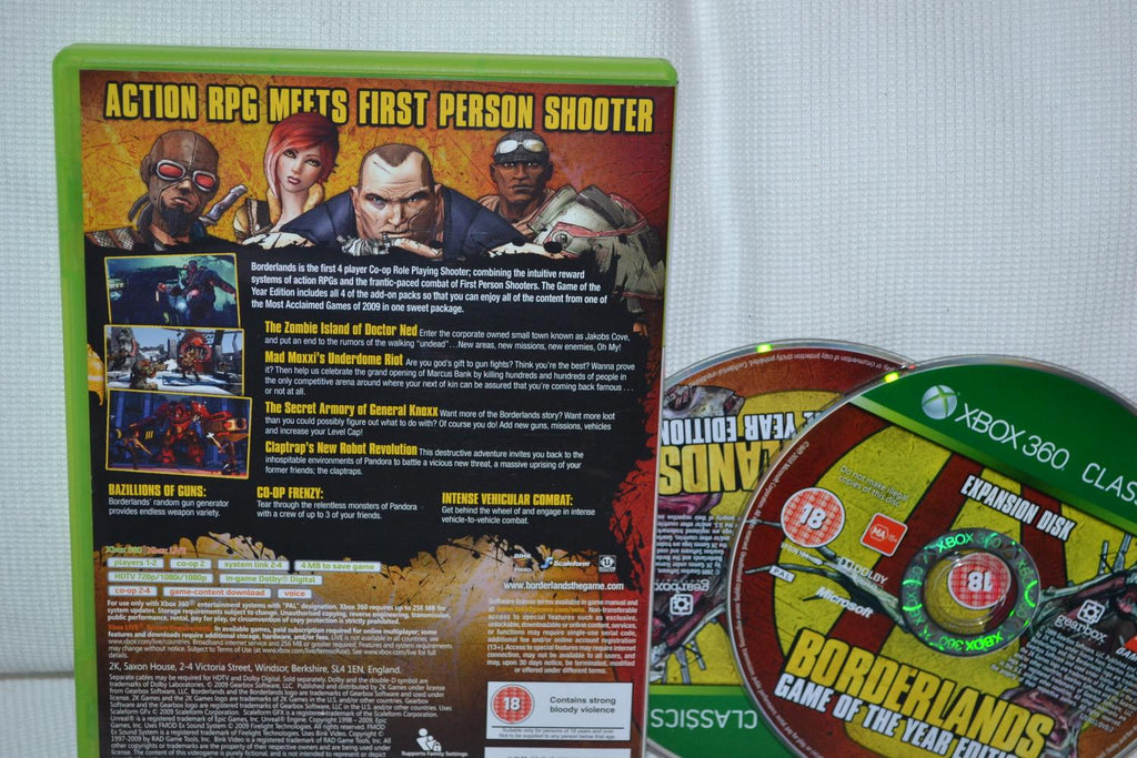 Borderlands Game of the Year GOTY Classics (Utan Manual) Xbox 360 Fint Skick