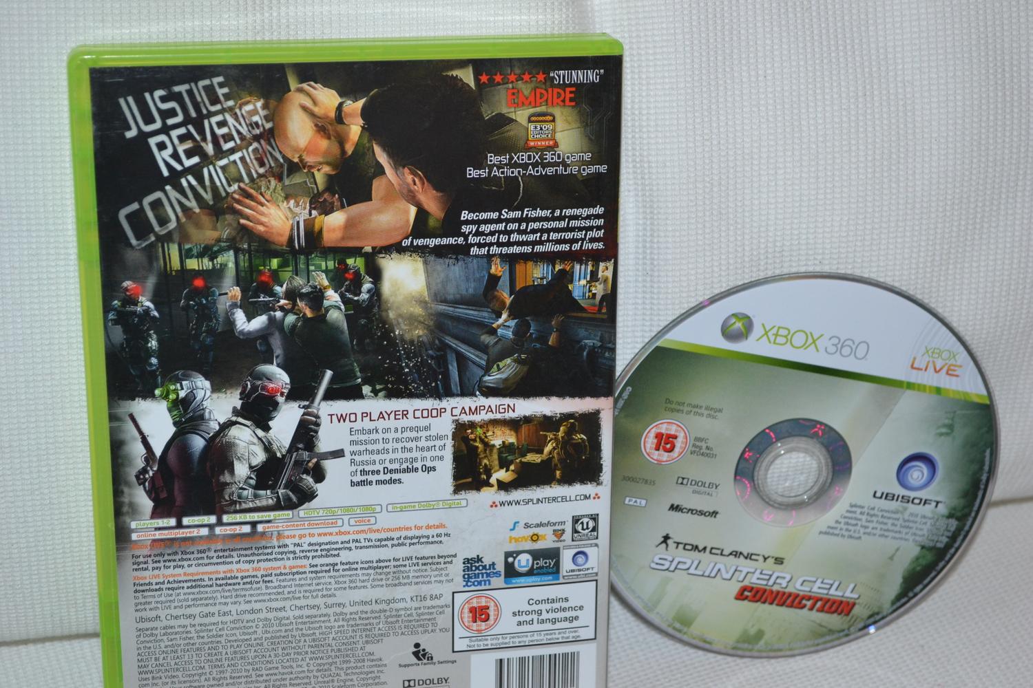 Tom Clancys Splinter Cell: Conviction Xbox 360 (Utan Manual) Fint Skick