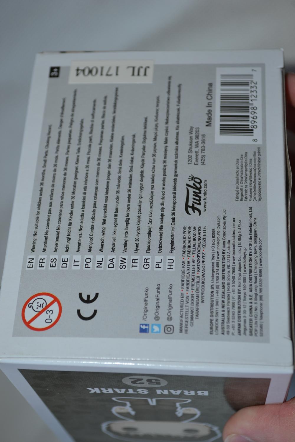 Bran Stark fr Game of Thrones Pop! Figur Funko #52 10cm Ny