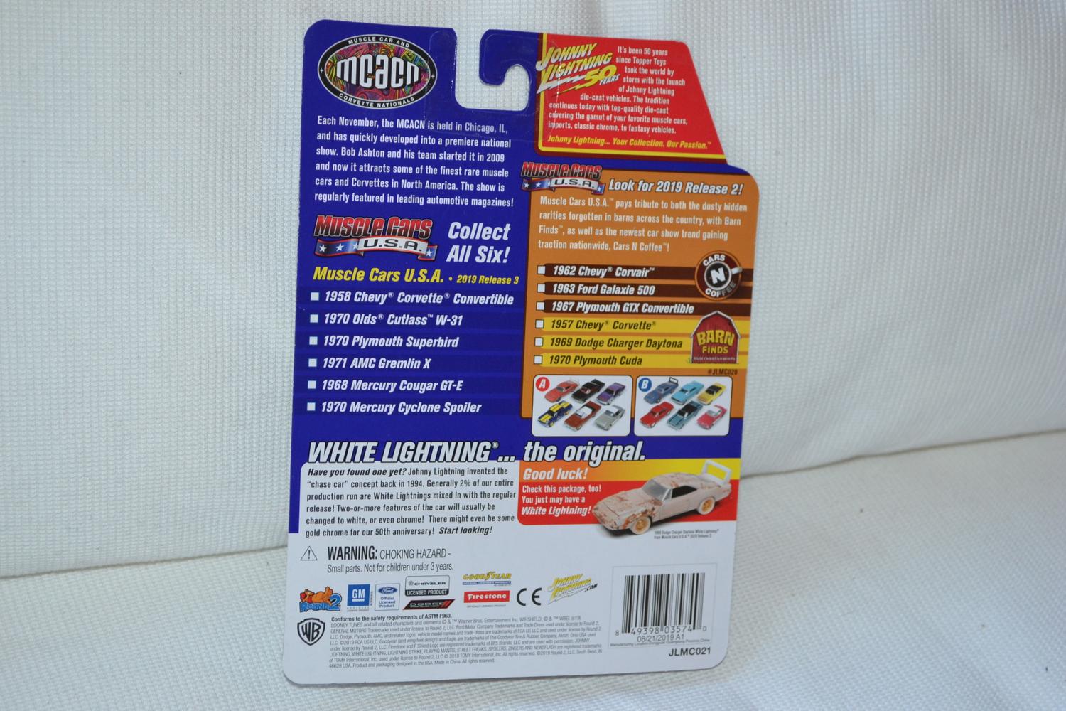 1958 Chevy Corvette Convertible Grå 1:64 Johnny Lightning (Muscle Cars 21B) 8cm Ny