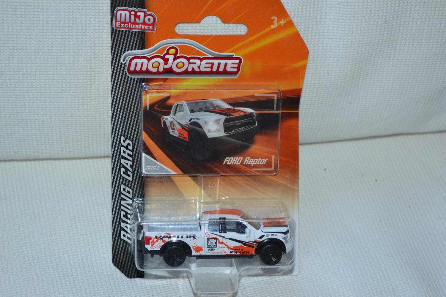 Ford F150 Racing Raptor Pickup Vit/Svart/Röd 1:64 Majorette 8cm Ny