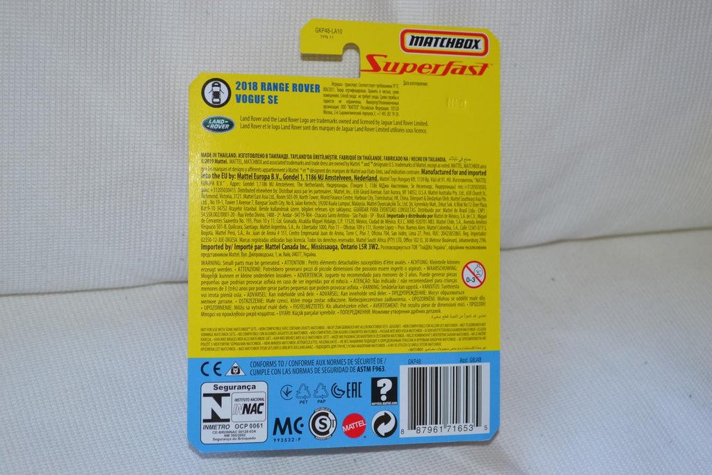 2018 Range Rover Vogue Orange 1:64 Matchbox Superfast 7cm Ny
