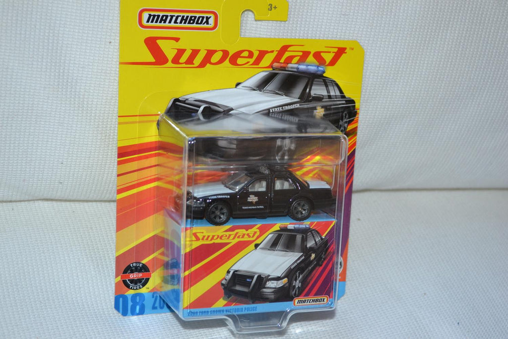 2006 Ford Crown Victoria USA Polis Svart 1:64 Matchbox Superfast 7cm Ny