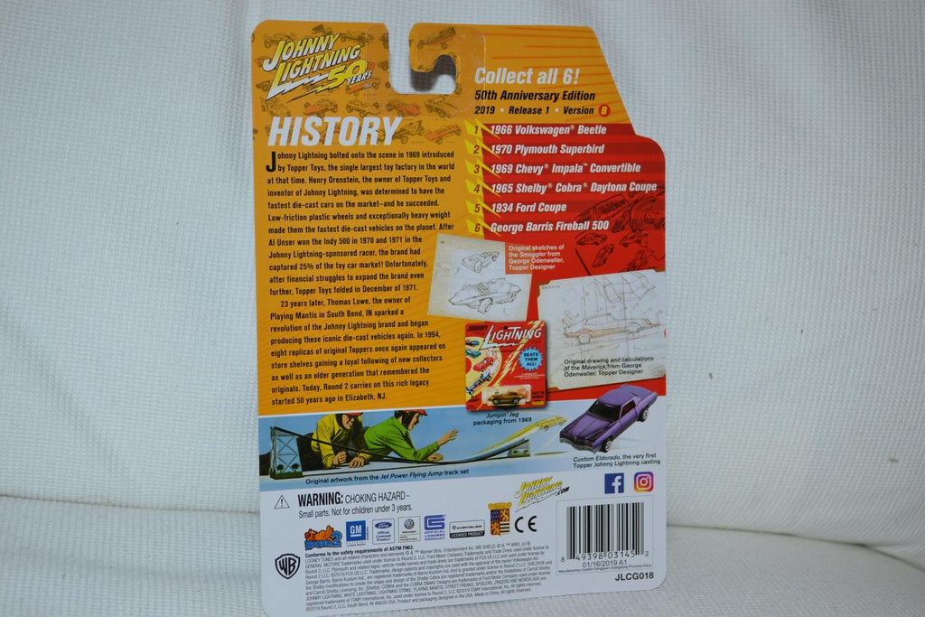 George Barris Fireball 500 1:64 Johnny Lightning (50th Anniversary 18B) 8cm Ny
