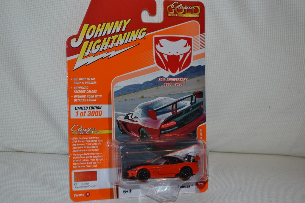 2008 Dodge Viper SRT10 ACR 1:64 Johnny Lightning (Classic Gold 21A) 8cm Ny