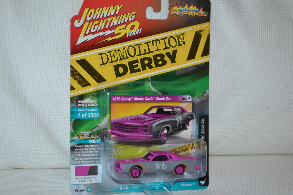 1977 Chevo Monte Carlo Stock Car 1:64 Johnny Lightning Street Freaks 14B 8cm Ny