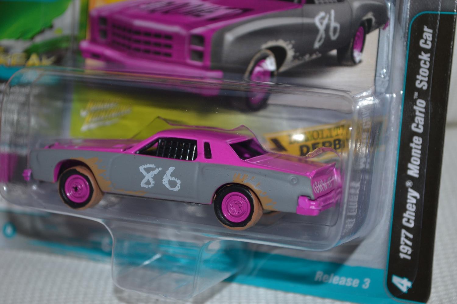 1977 Chevo Monte Carlo Stock Car 1:64 Johnny Lightning Street Freaks 14B 8cm Ny