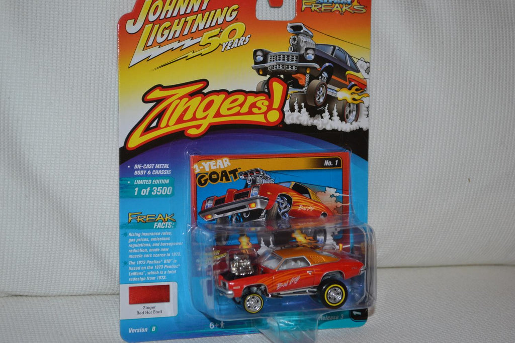 1973 Pontiac GTO Custom Röd 1:64 Johnny Lightning (Street Freaks 14B) 8cm Ny