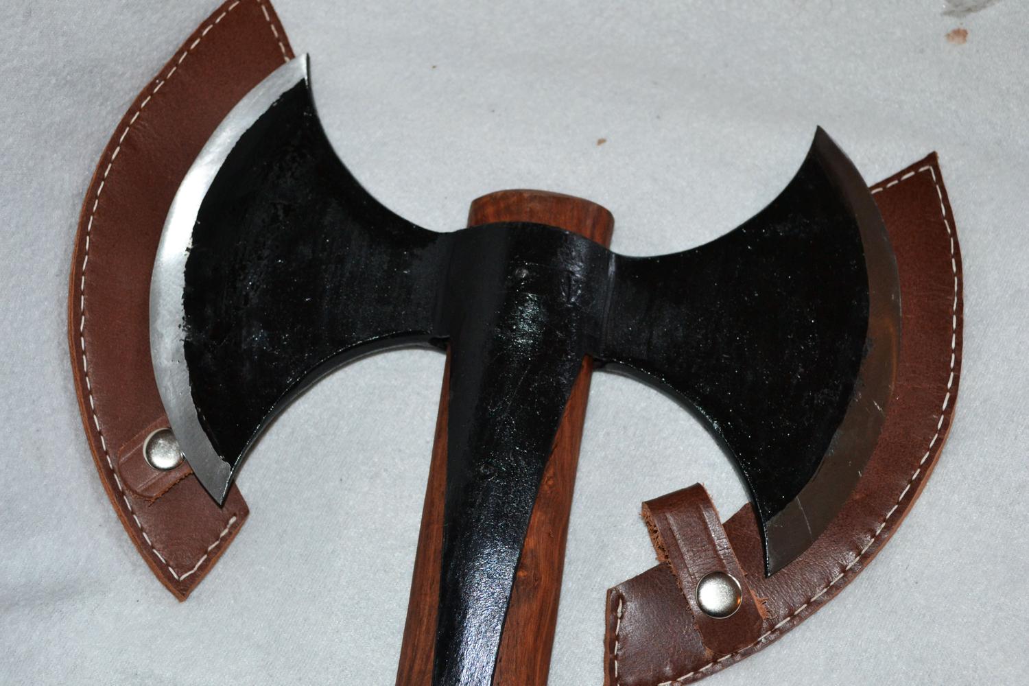 Dubbelyxa Medeltid Yxa Medieval Double Axe 85/28cm Ny