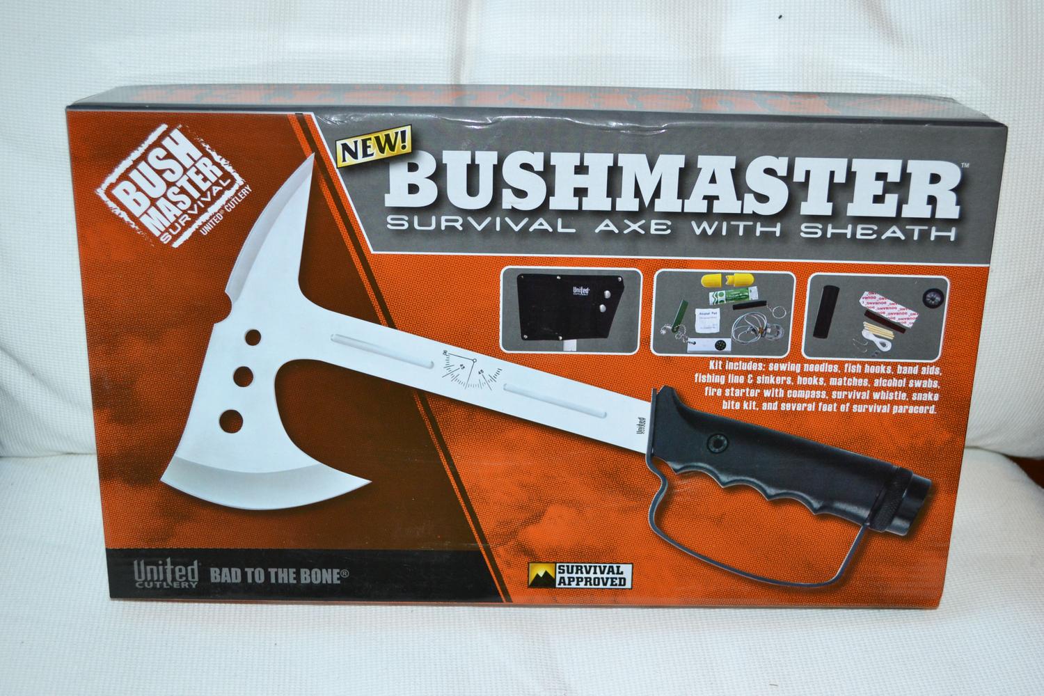 Bushmaster Överlevnadsyxa Tillbehör Slida Svart United Cutlery 34/20cm Yxa Ny