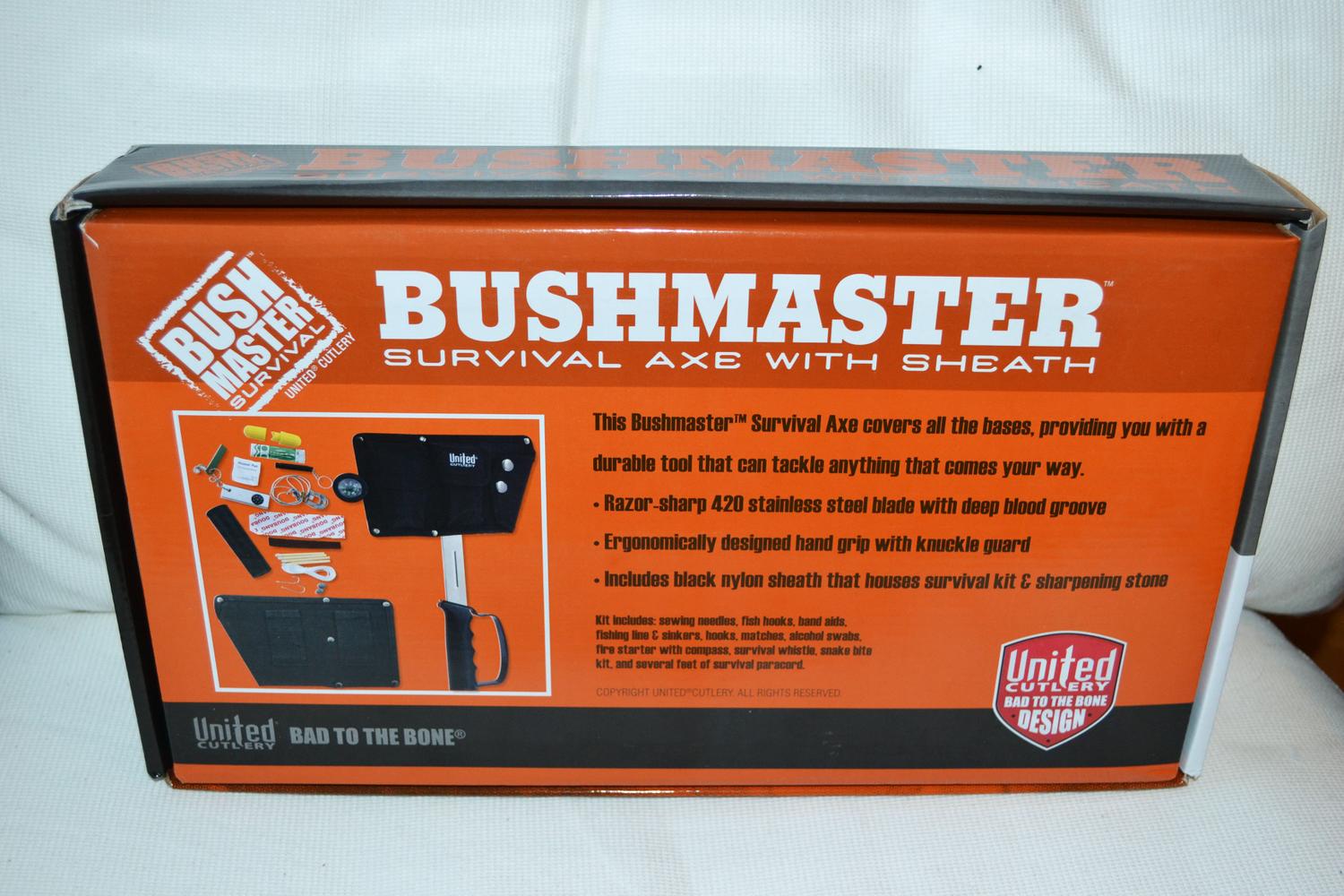 Bushmaster Överlevnadsyxa Tillbehör Slida Svart United Cutlery 34/20cm Yxa Ny