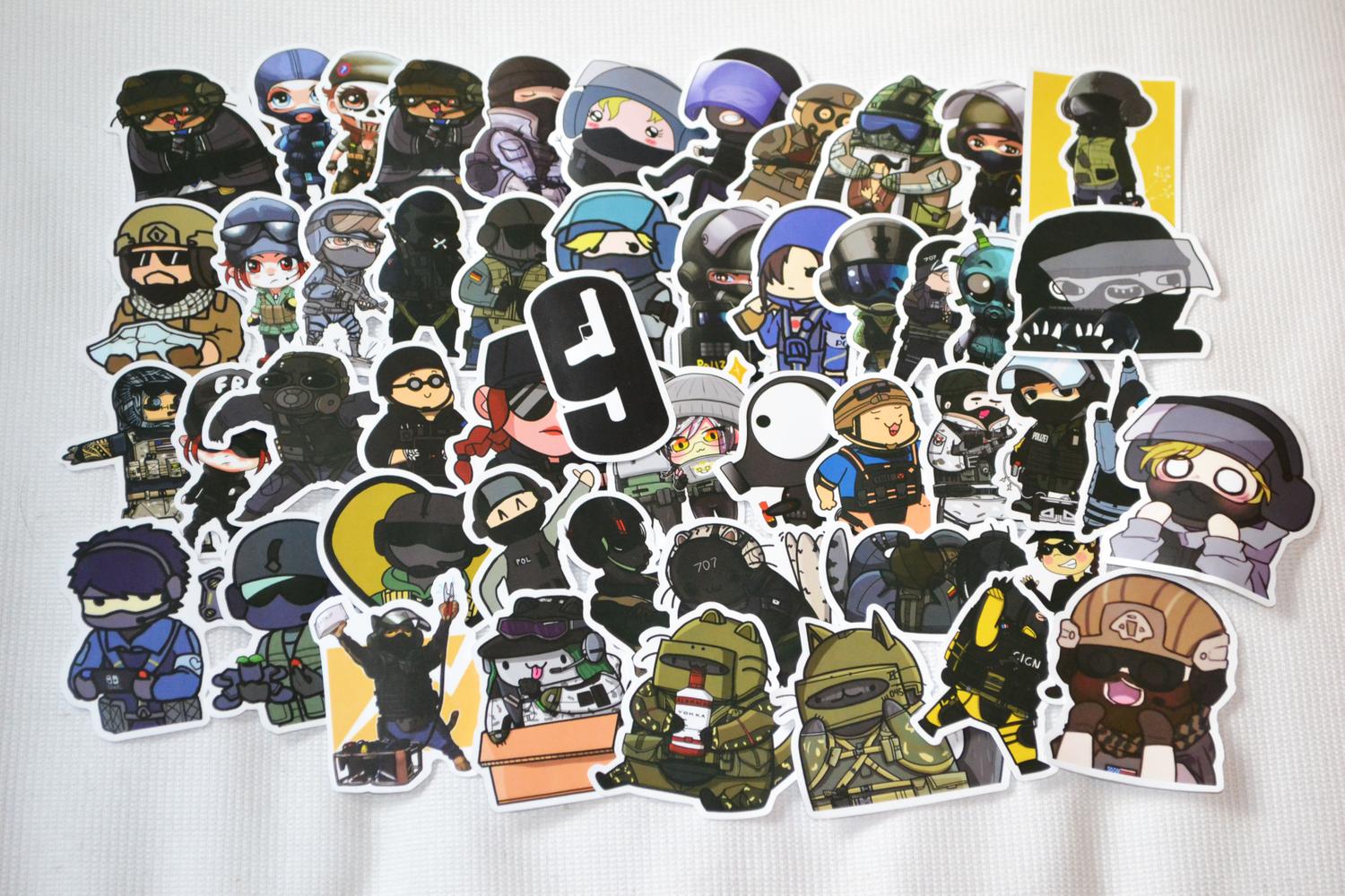 Rainbow Six Karaktärer 49st 50st Klistermärken 8-6cm Ny