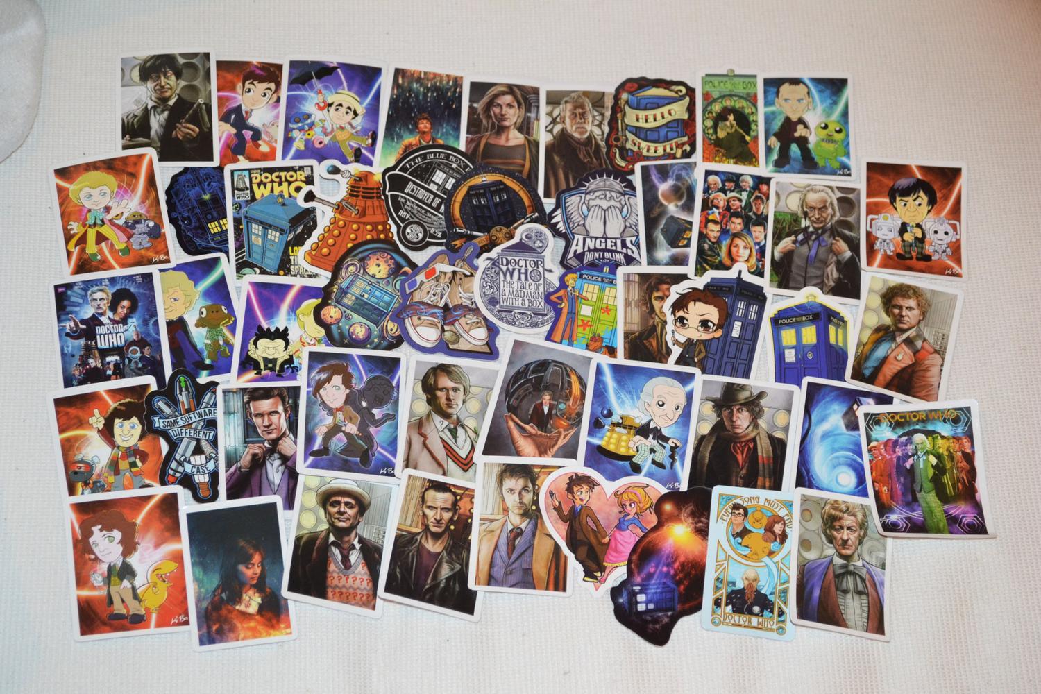 Doctor Who Police Box Blå Serie 50st Klistermärken 8-6cm Ny