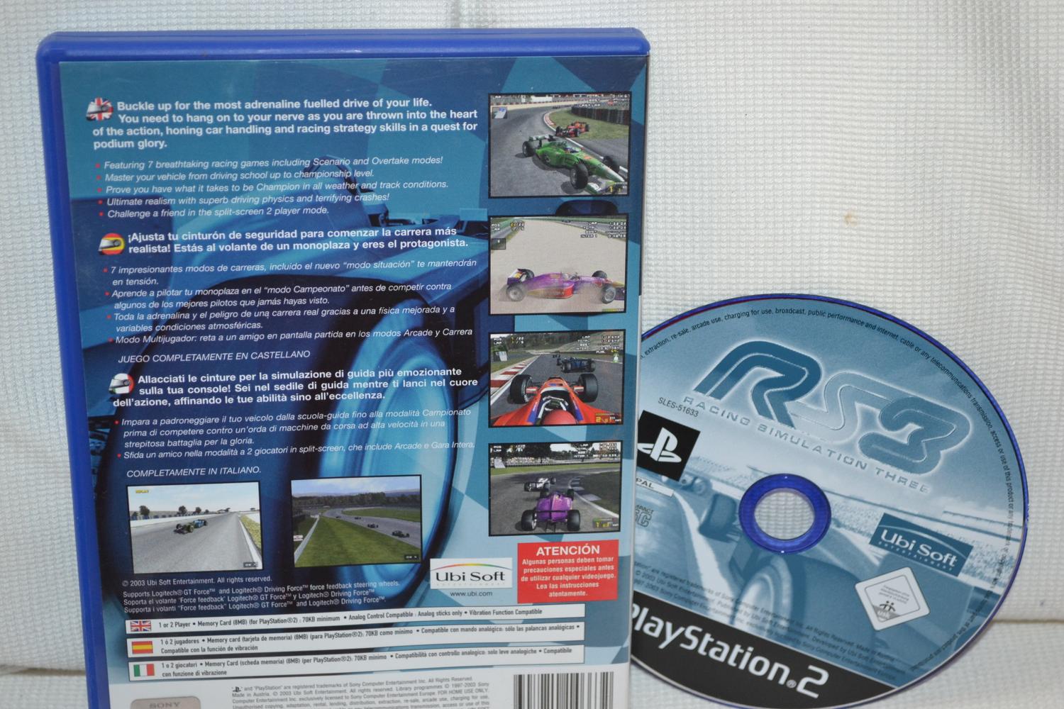 RS Racing Simulation 3 RS3 PS2 Playstation 2 (Utan Manual) Fint Skick