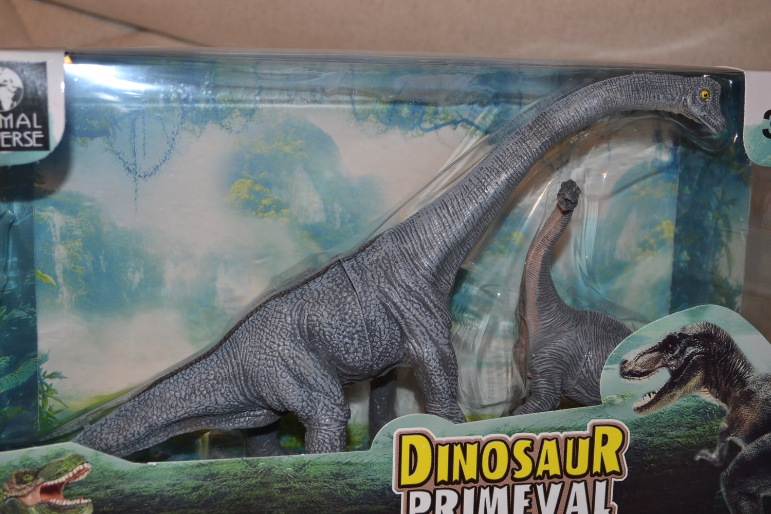 2st Brachiosaurus Dinosaurie Grå Animal Universe 11-26cm Ny