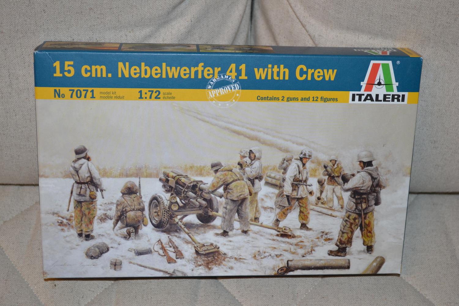 15cm Nebelwerfer 41 (12st Tyska Soldater & 2 Kanoner) 1:72 Italeri 7071 Ny