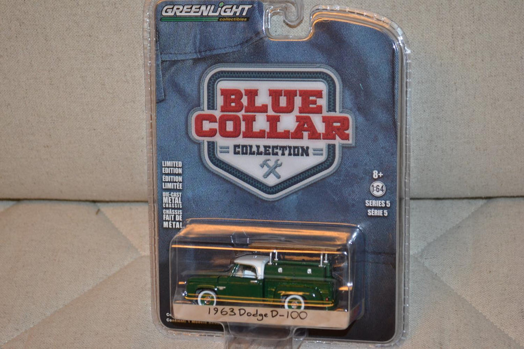 1963 Dodge D-100 Pickup Grön 1:64 Greenlight (Blue collar collection 5) 7-9cm Ny