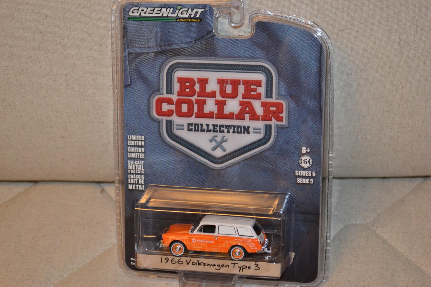 1966 Volkswagen Type 3 Pickup Orange 1:64 Greenlight (Blue collar 5) 7-9cm Ny