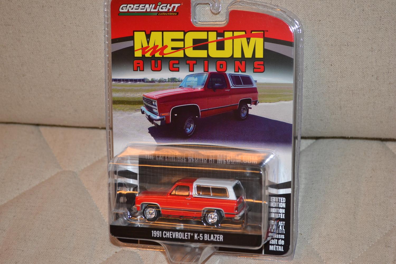 1991 Chevrolet K-5 Blazer Röd Pickup 1:64 Greenlight (Mecum auctions 4) 7-8cm Ny