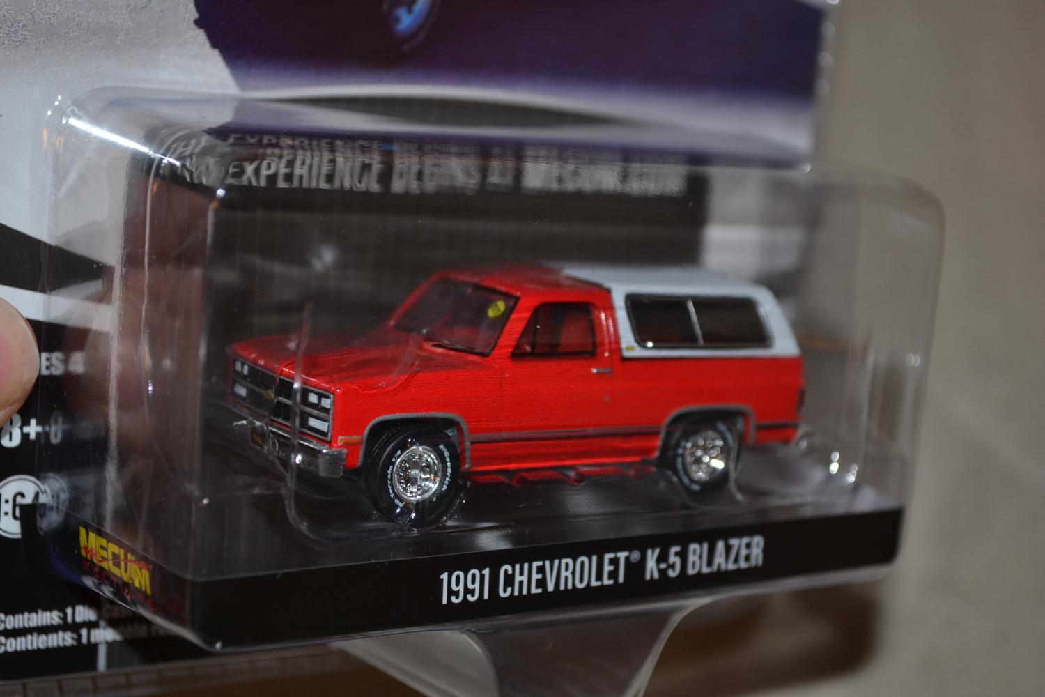 1991 Chevrolet K-5 Blazer Röd Pickup 1:64 Greenlight (Mecum auctions 4) 7-8cm Ny