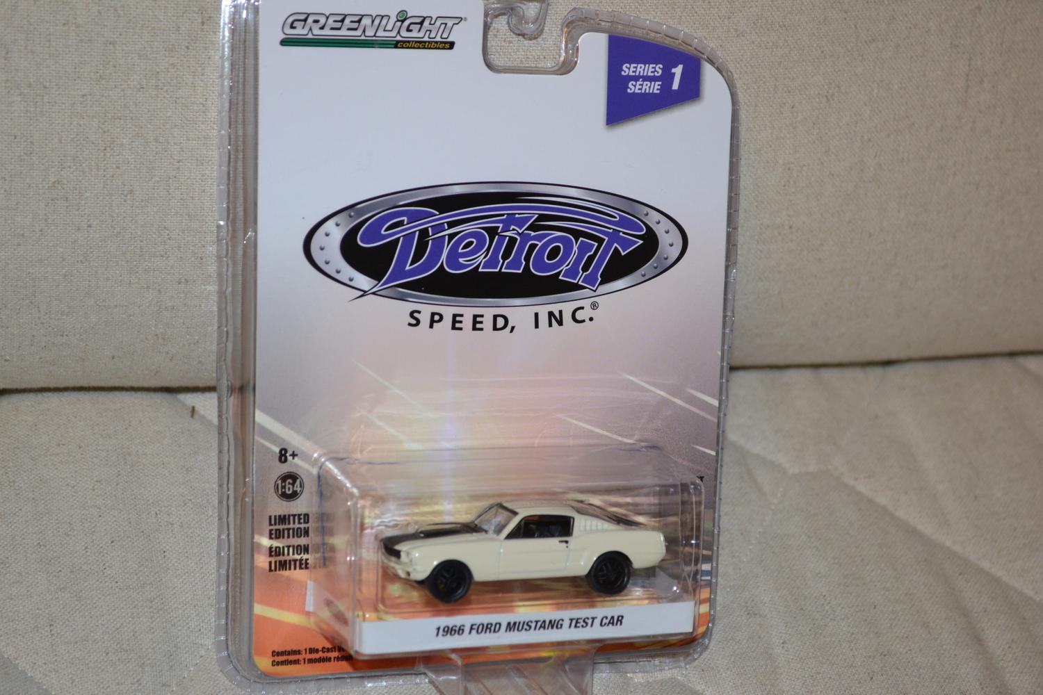 1966 Ford Mustang Test Car 1:64 Greenlight (Detroit speed inc 1) 7-8cm Ny