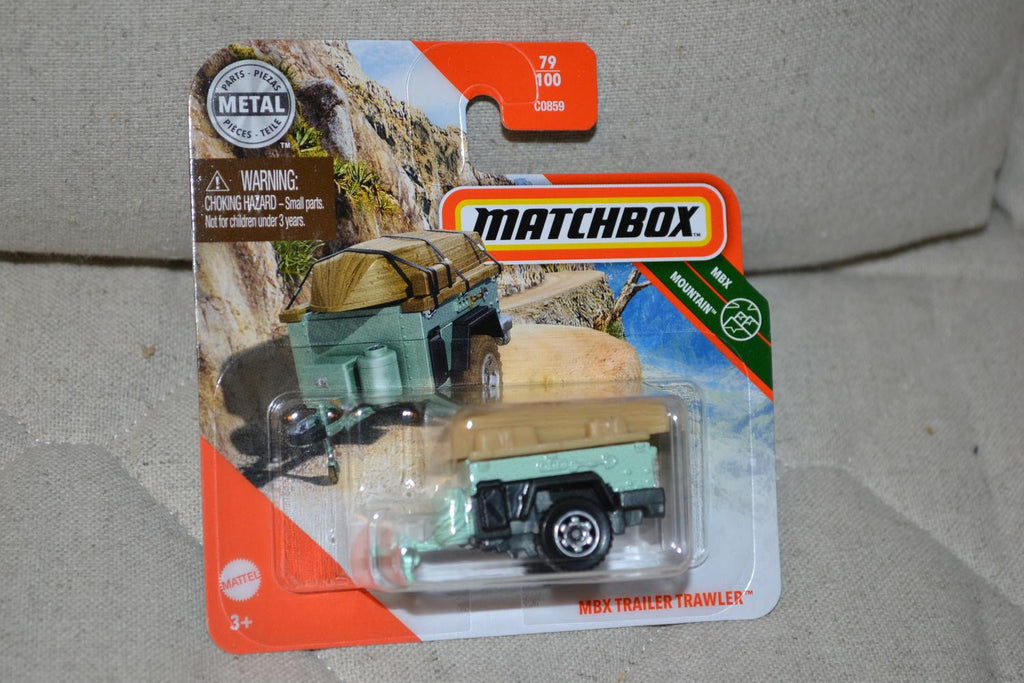 MBX Trailer Trawler Släpvagn Blå 1:64 Matchbox (2020) 6cm Ny