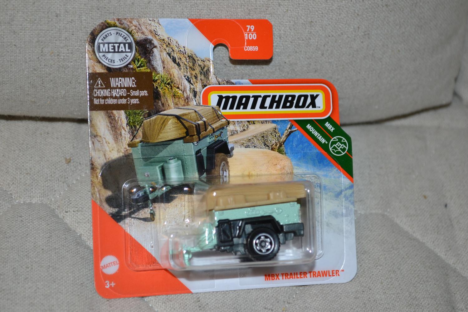 MBX Trailer Trawler Släpvagn Blå 1:64 Matchbox (2020) 6cm Ny