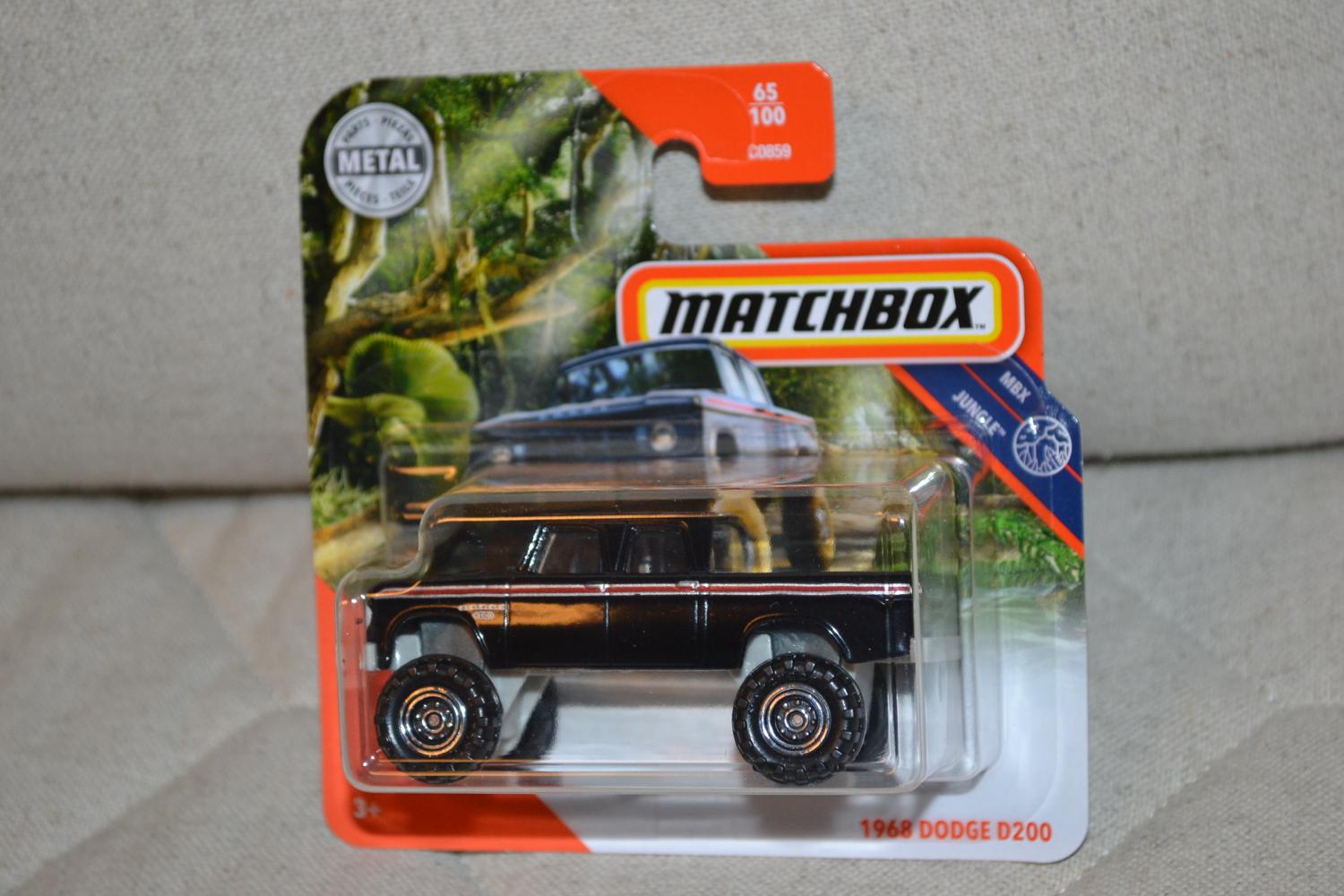 1968 Dodge D200 Offroad Svart 1:64 Matchbox (2020) 7cm Ny