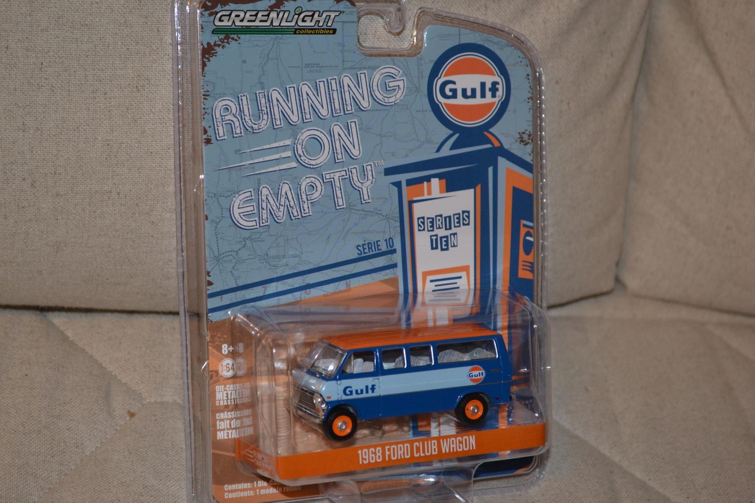 1968 Ford Club Wagon Gulf 1:64 Greenlight (Running on empty 10) 7-8cm Ny
