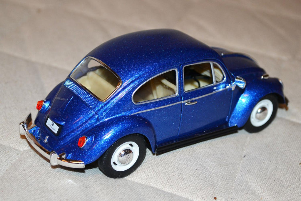 Blå 1967 Volkswagen Bubbla Beetle VW 1:24 Kinsmart 17cm Ny