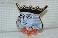 Kungen fr Kortspel Poker Bridge m. Emalj Brosch Pin 3cm Ny