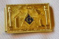 Frimurarordern Guldplätering m. Emalj Klämma 5cm Ny